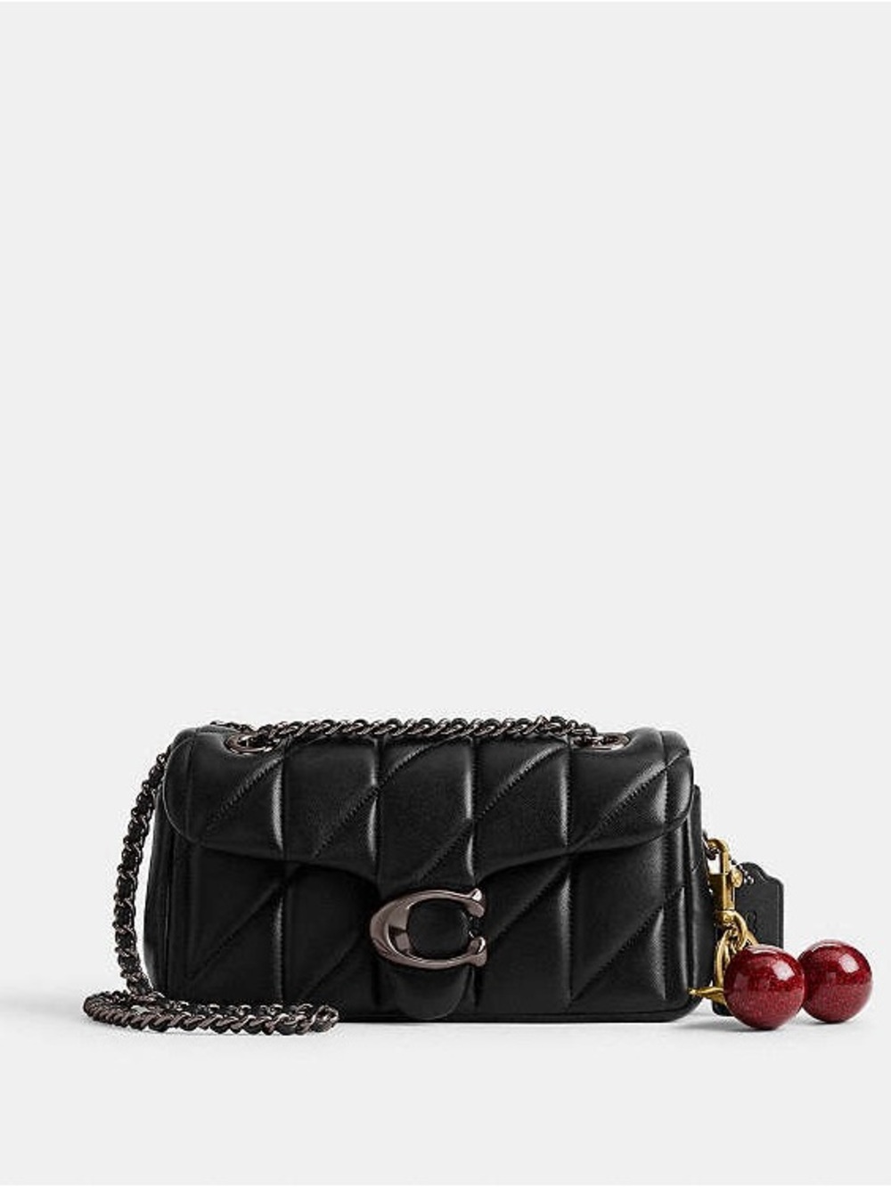 Coach Black Quilted Leather tabby 26 with gunmetal hardware